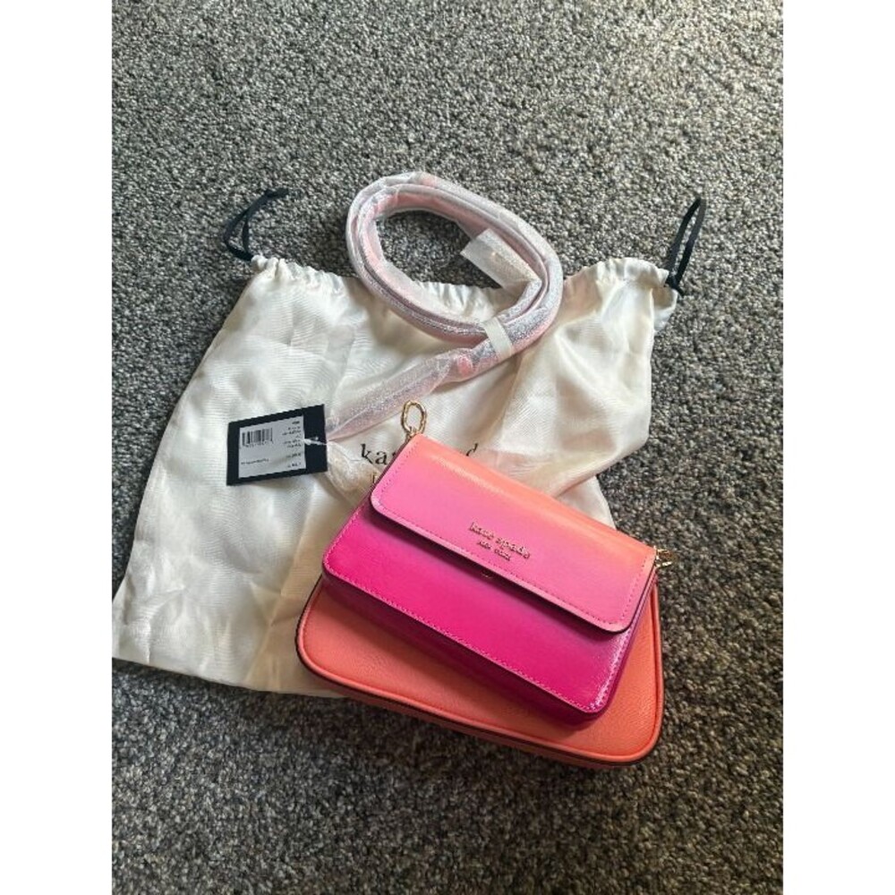 kate spade Pink and Orange Ombre Leather Crossbody Bag